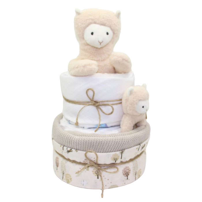 Gâteau de couches "Hello World" tons turquoise