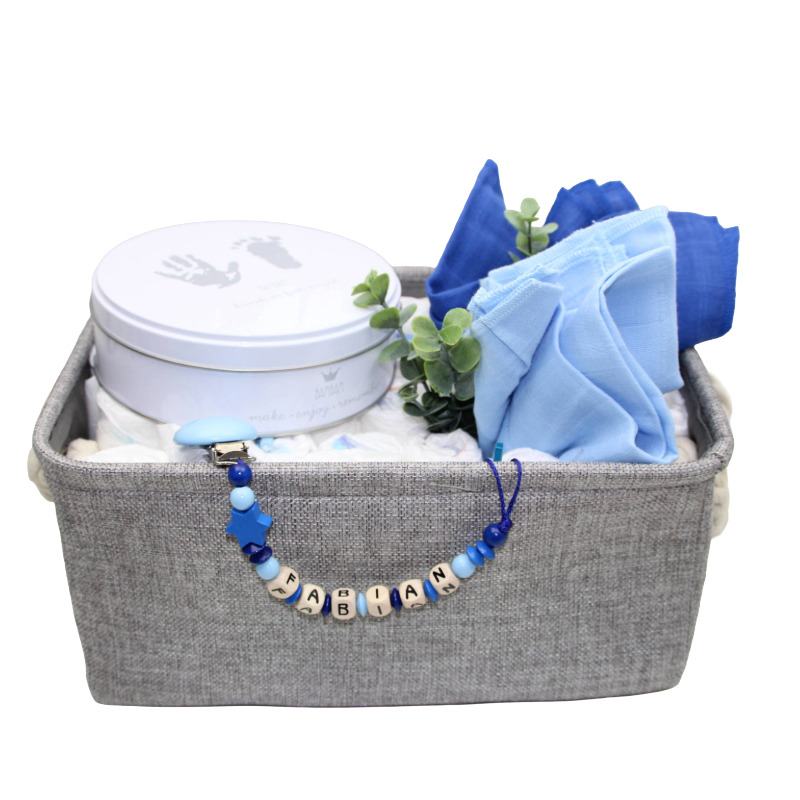 Boîte à couches tons bleus