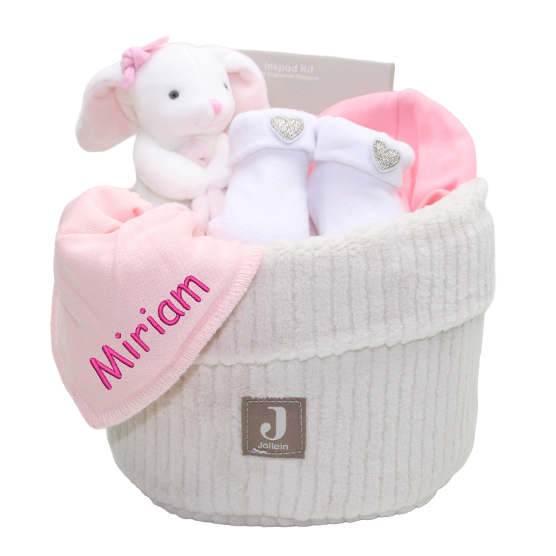 Windelkorb Hase rosa