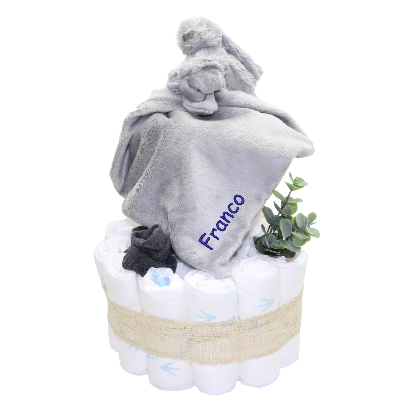 Gâteau gardien câlin de serviette gris