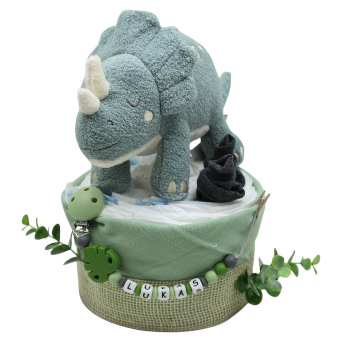 Windeltorte Dino lindgrün