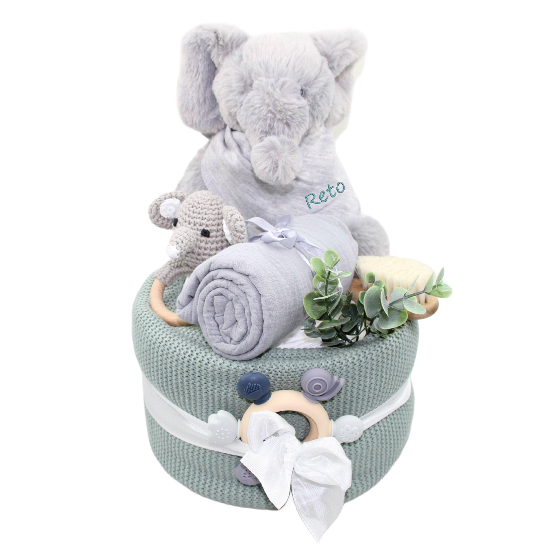 Diaper cake natural tones