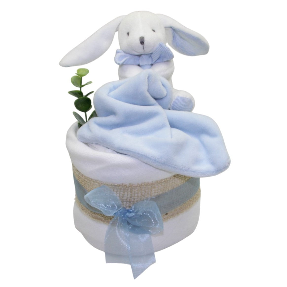 Windeltorte Mini Kuscheltuch blau