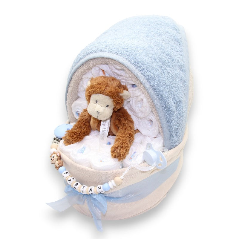 Diaper cake mini cuddly cloth blue