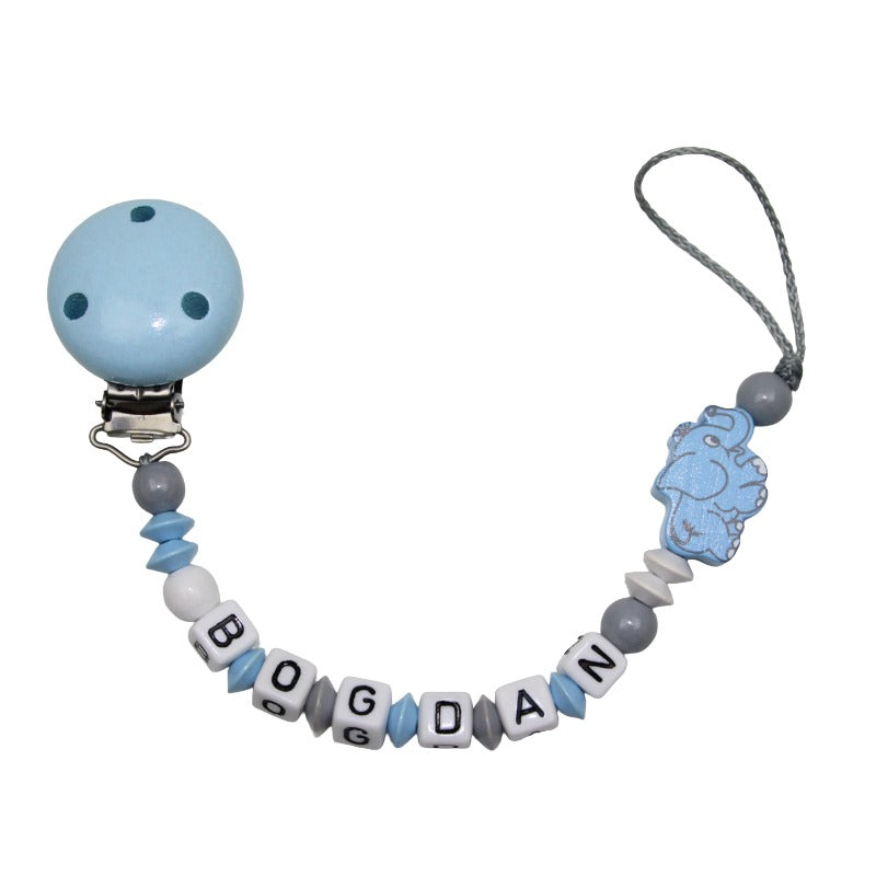 Nuggikette avec nom Elephant Blue: Gray