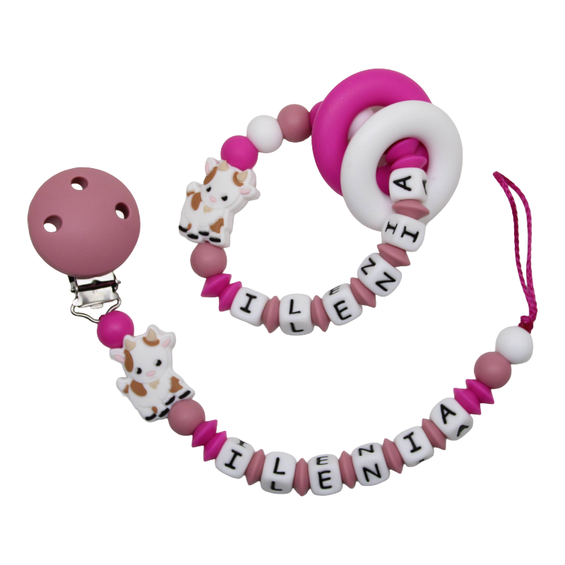 SILIKON Geschenkset Ziege weiss:dunkelpink