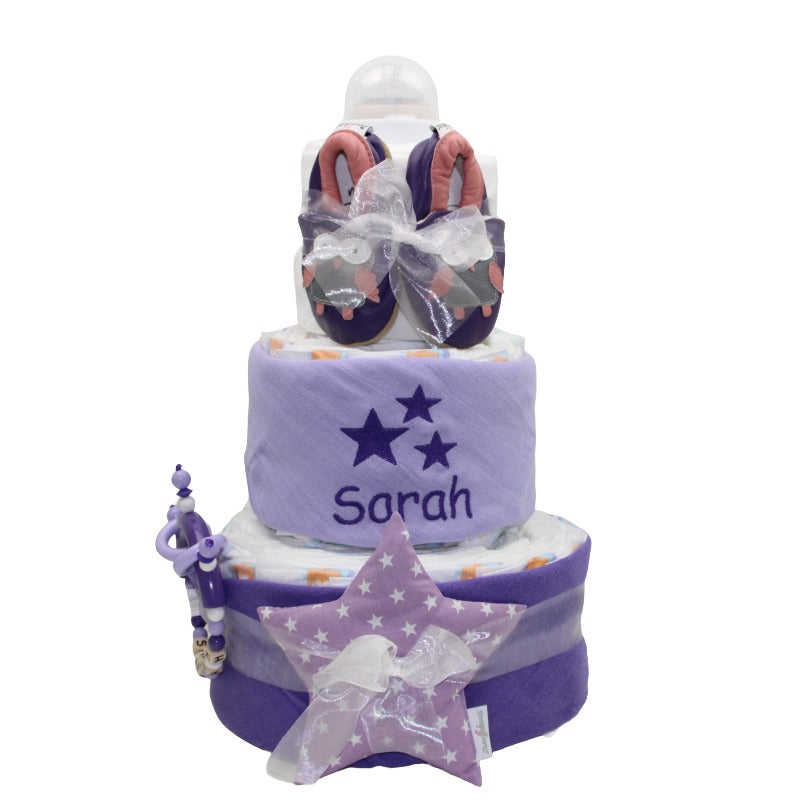 Diaper cake Nuscheli purple