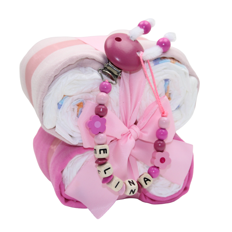 Diaper animal butterfly small rose brown:pink