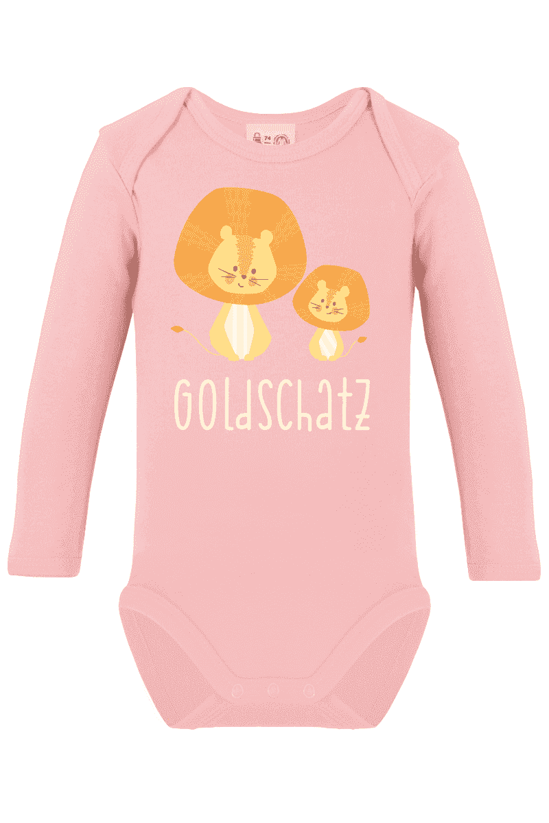 Long sleeve bodysuit printed with name and lion