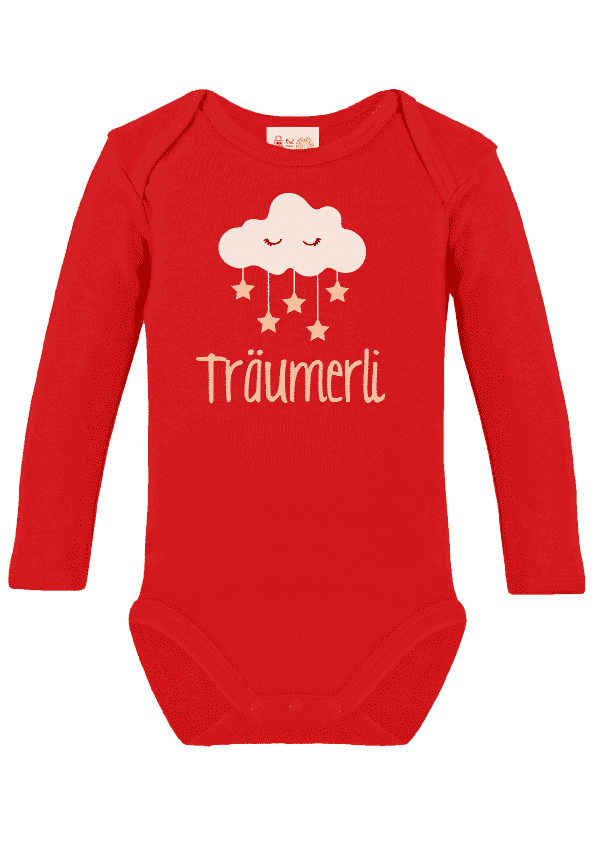 Long sleeve bodysuit printed with name and cloud