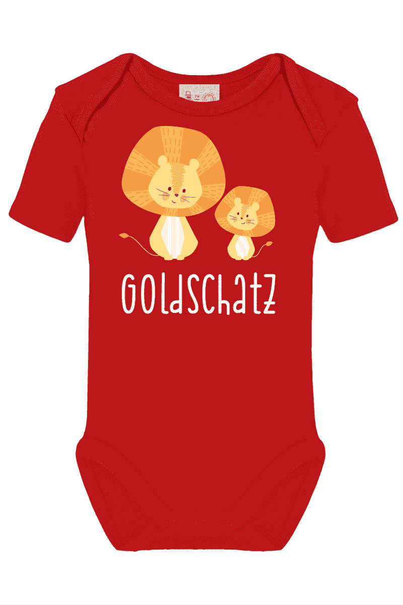 Short-sleeved body printed with name and lion
