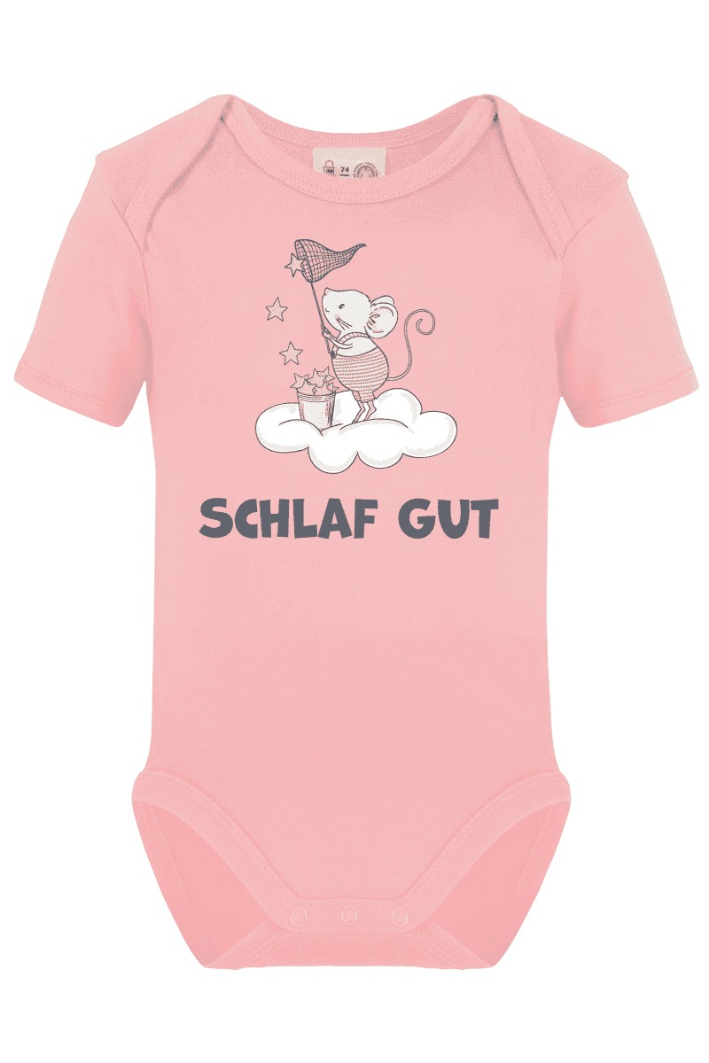 Short-sleeved body printed with name and mouse