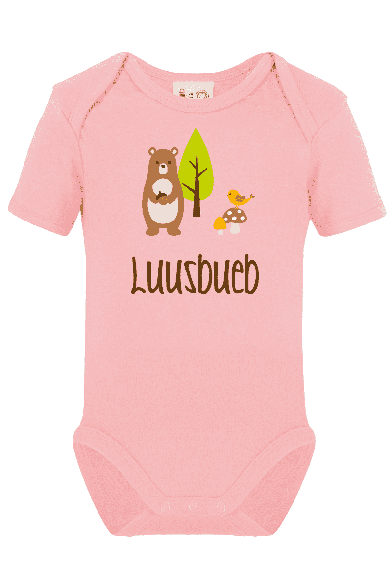 Short-sleeved body printed with name and forest