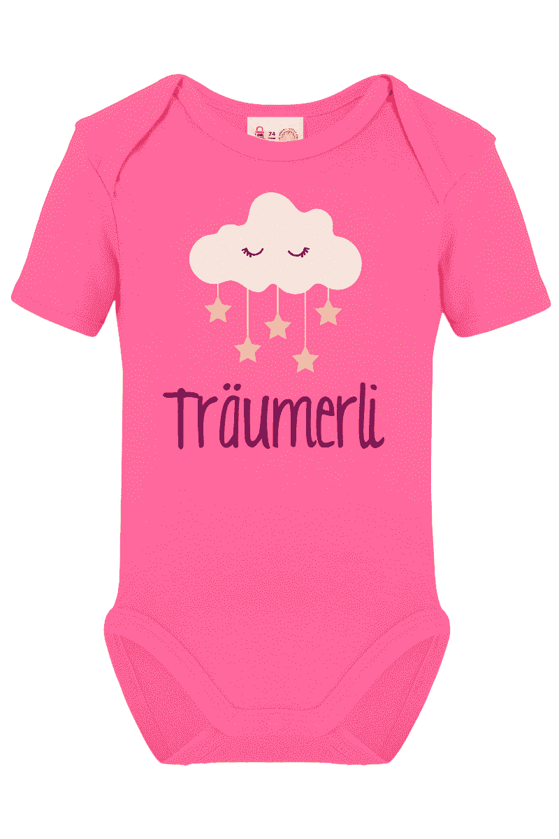 Short-sleeved body printed with name and cloud
