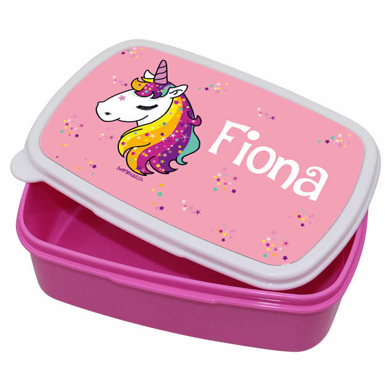 Plastic lunch box unicorn head star