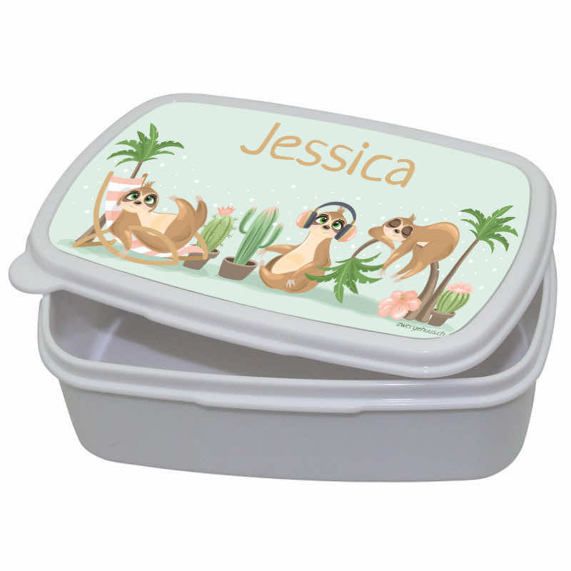 Plastic sloth lunch box