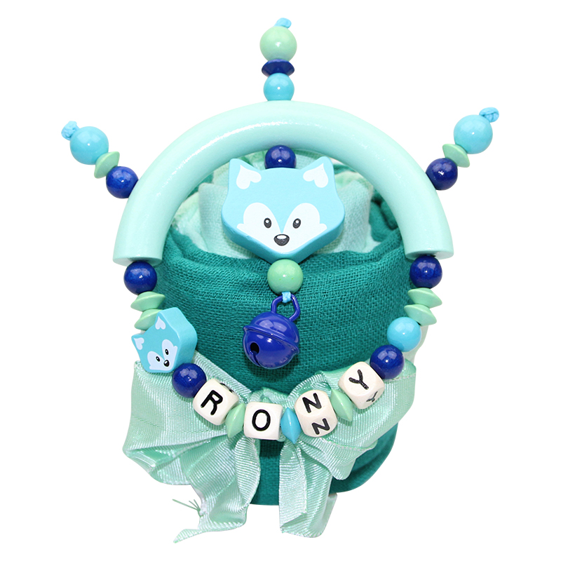 Cupcake turquoise:mint with clutching toy