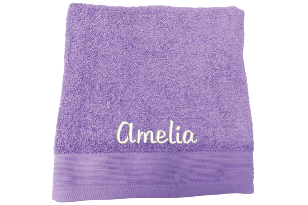 Shower towel embroidered with name