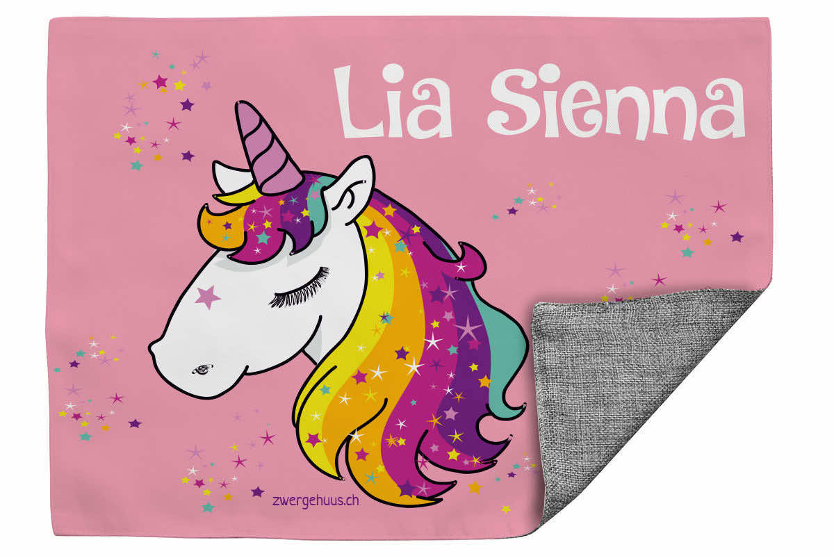 Fabric placemat unicorn head star