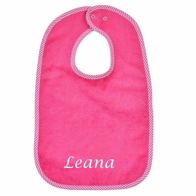 Bib with press stud embroidered with name