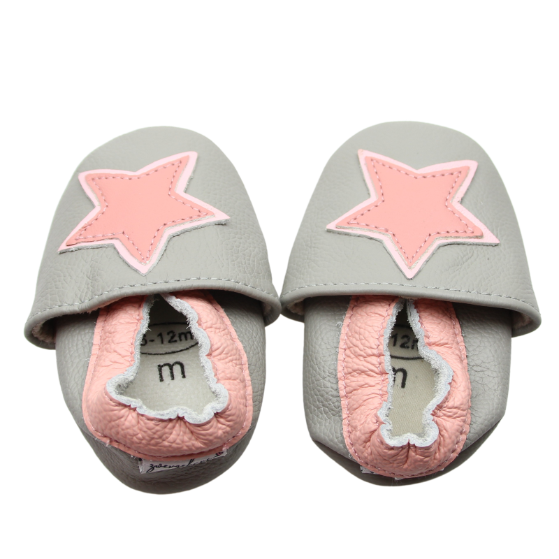 Leather finch 18-24 mt. star pink:gray