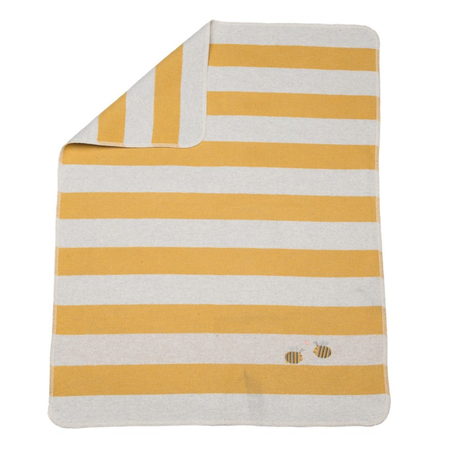 Baby blanket bee yellow:beige