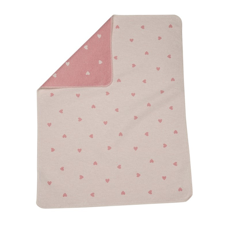 Baby blanket hearts pale pink