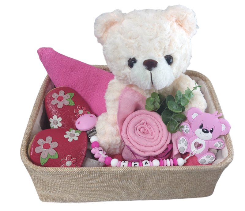 Gift box teddy pink