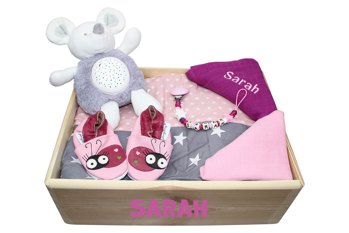 Geschenkkiste GROSS rosa:grau
