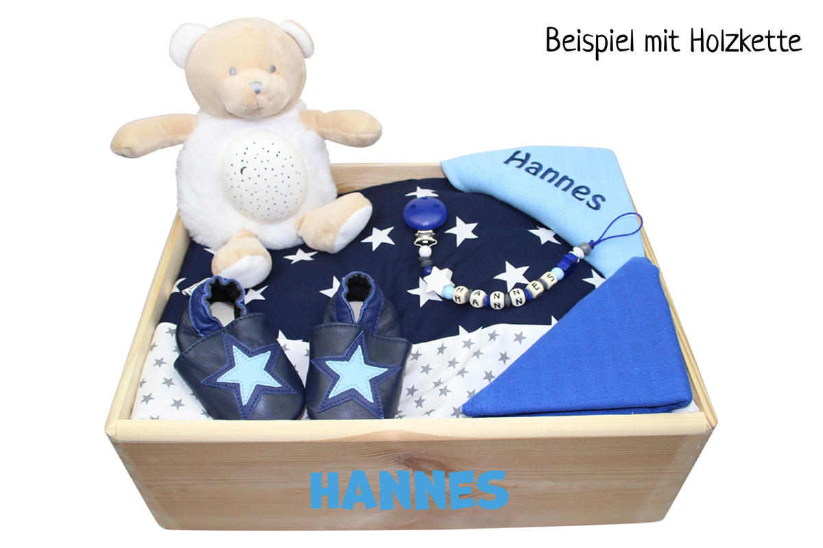 Geschenkkiste GROSS blau:grau