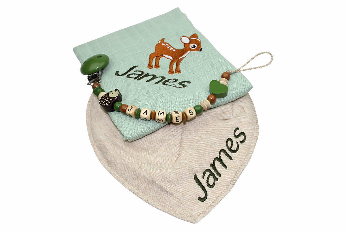 Gift set with scarf forest animals