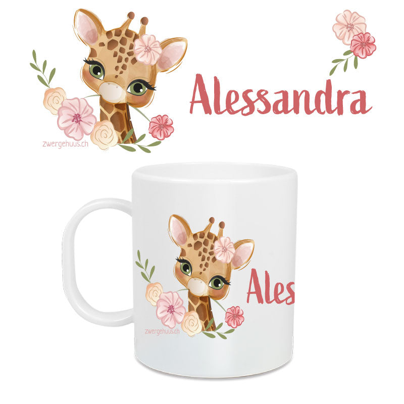 Large children&#39;s mug Giraffe Girl