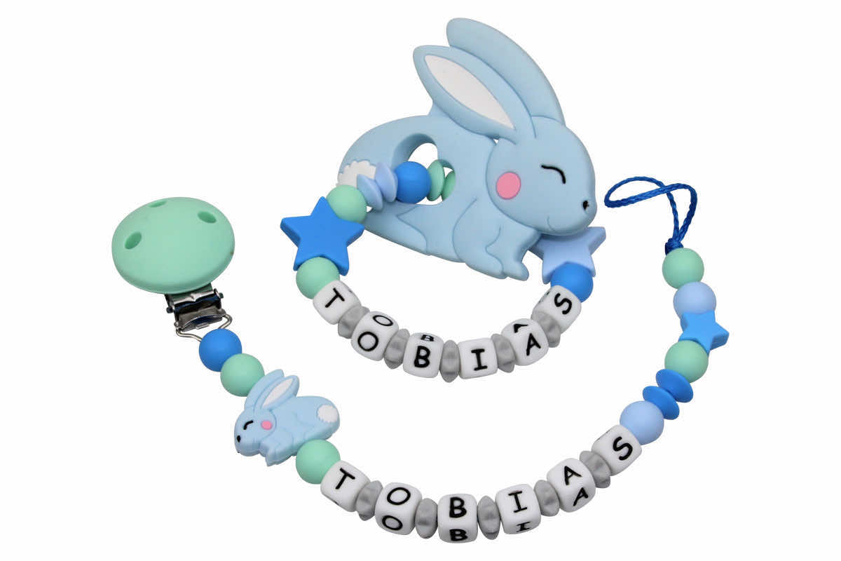 SILIKON gift set bunny pastel blue:mint