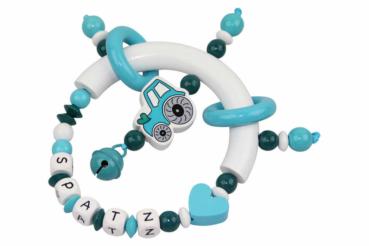Grasping toy tractor turquoise:white