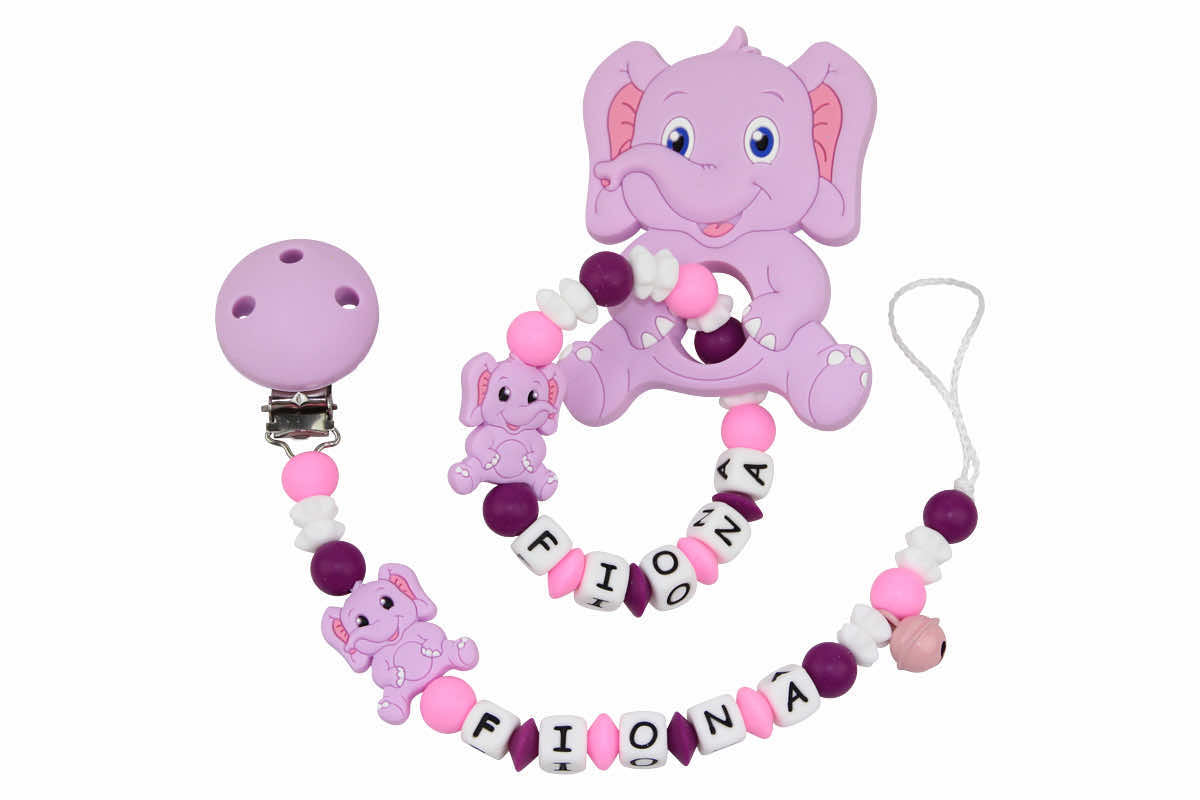 SILIKON gift set elephant lilac:pink