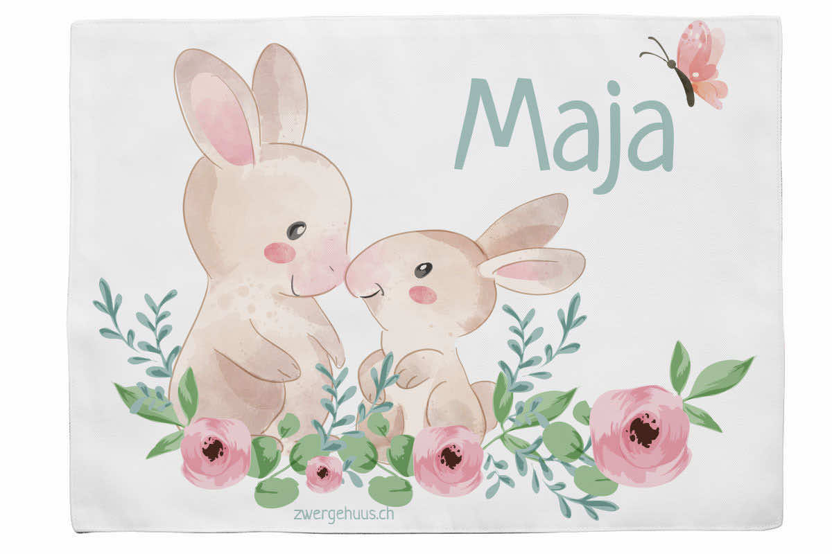 Fabric placemat bunny