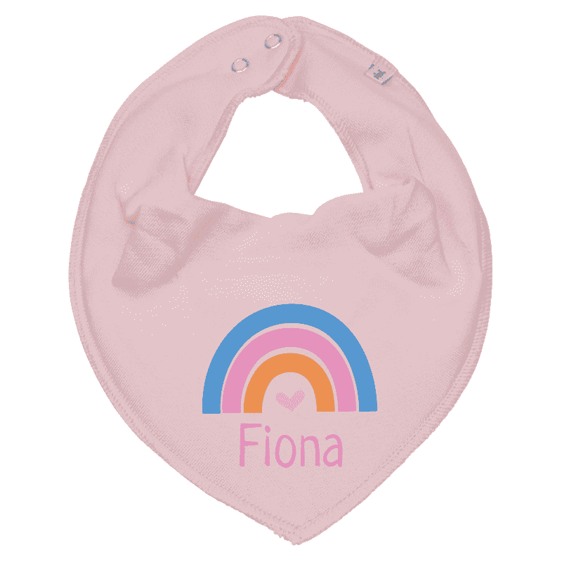 Foulard triangulaire imprimé avec nom et arc-en-ciel Girl