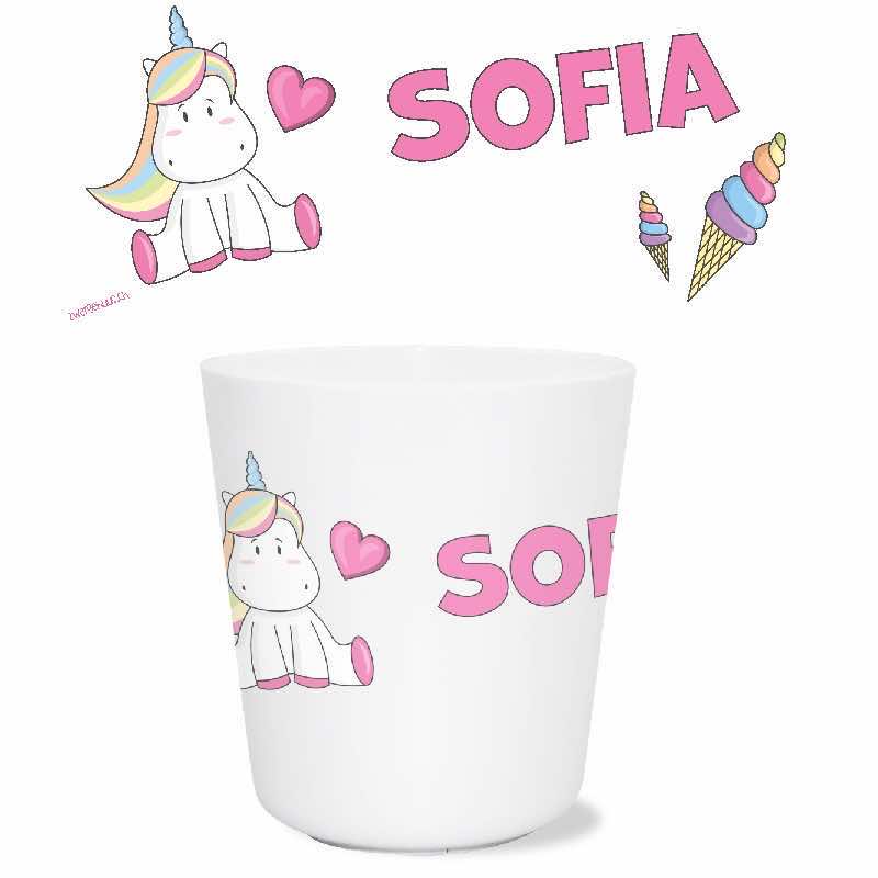 Drinking cup unicorn pink