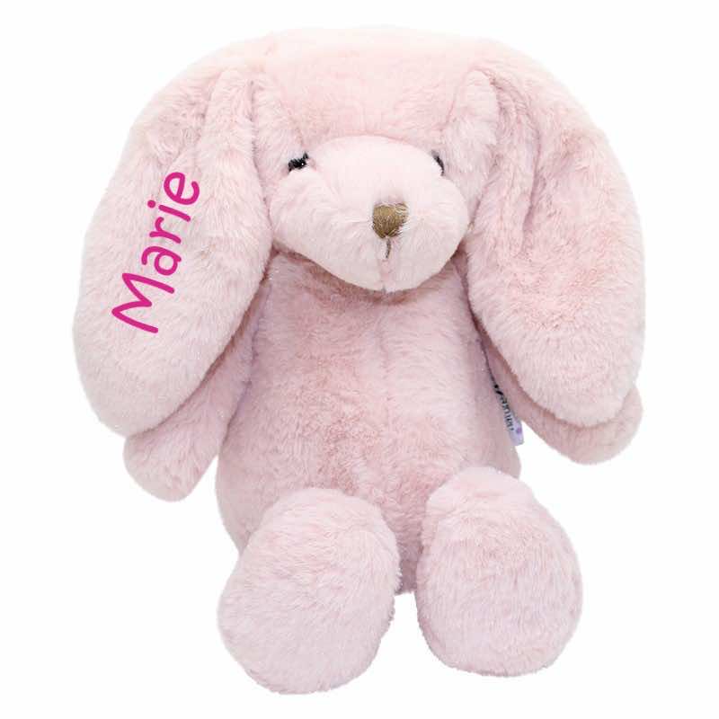 Doudou lapin super doux rose clair