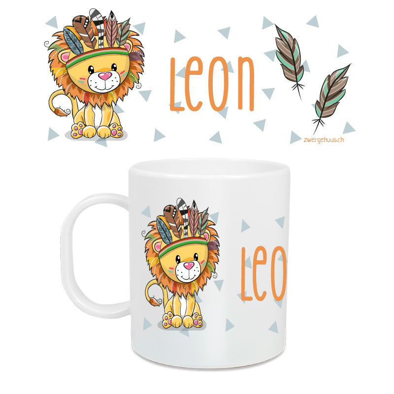 Children&#39;s mug large lion