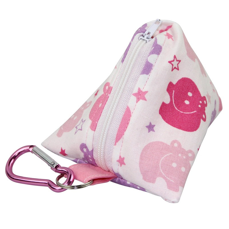 Hippo pink pacifier bag