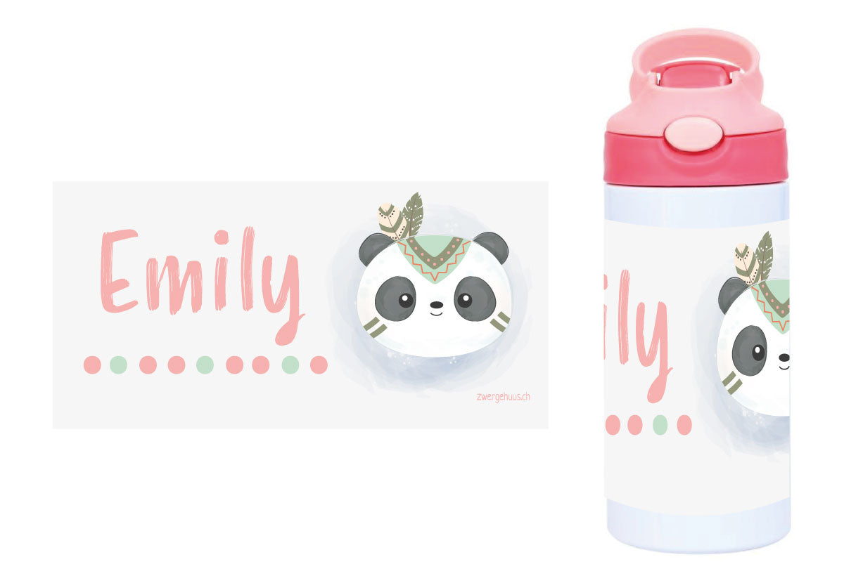 Drinking bottle with click closure Panda