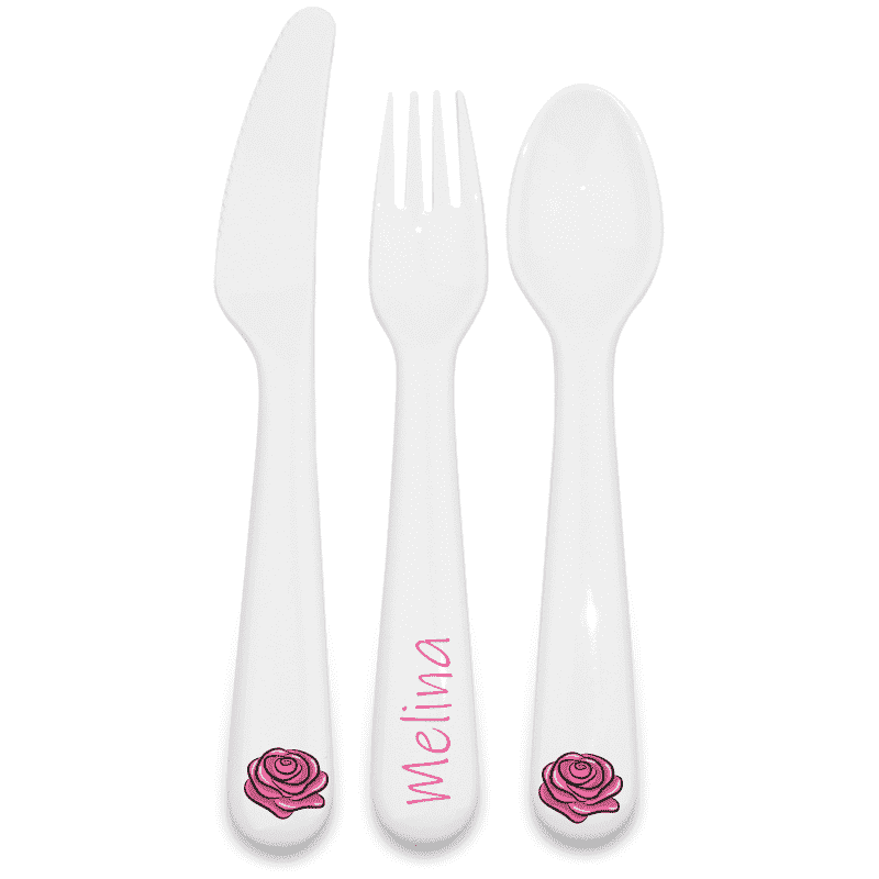 Children&#39;s cutlery roses