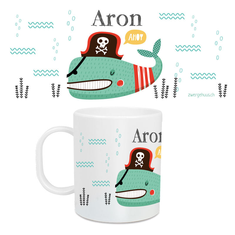 Children&#39;s mug large pirate fish