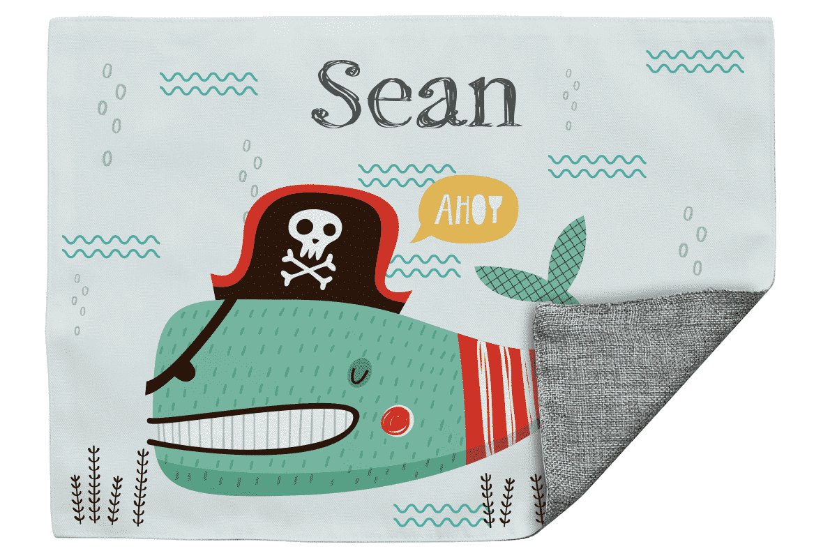 Fabric placemat pirate fish