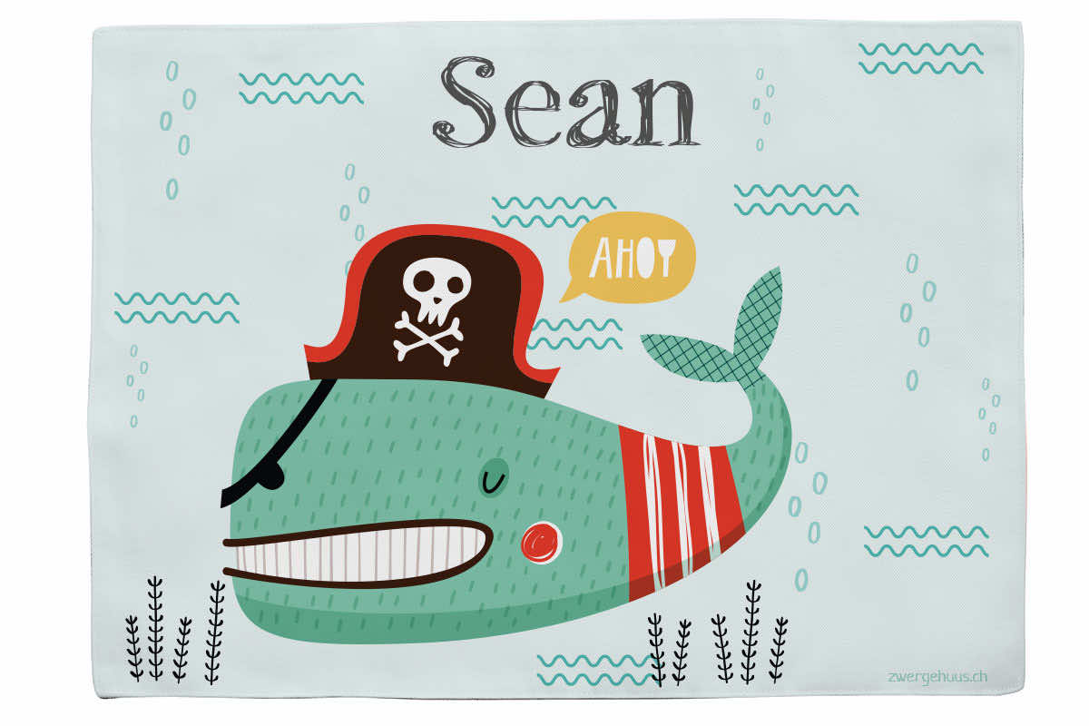 Fabric placemat pirate fish