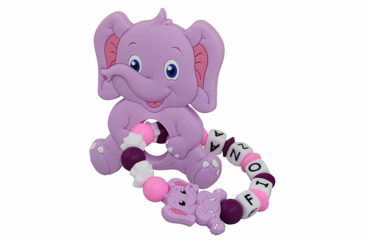 Teether elephant lilac:pink