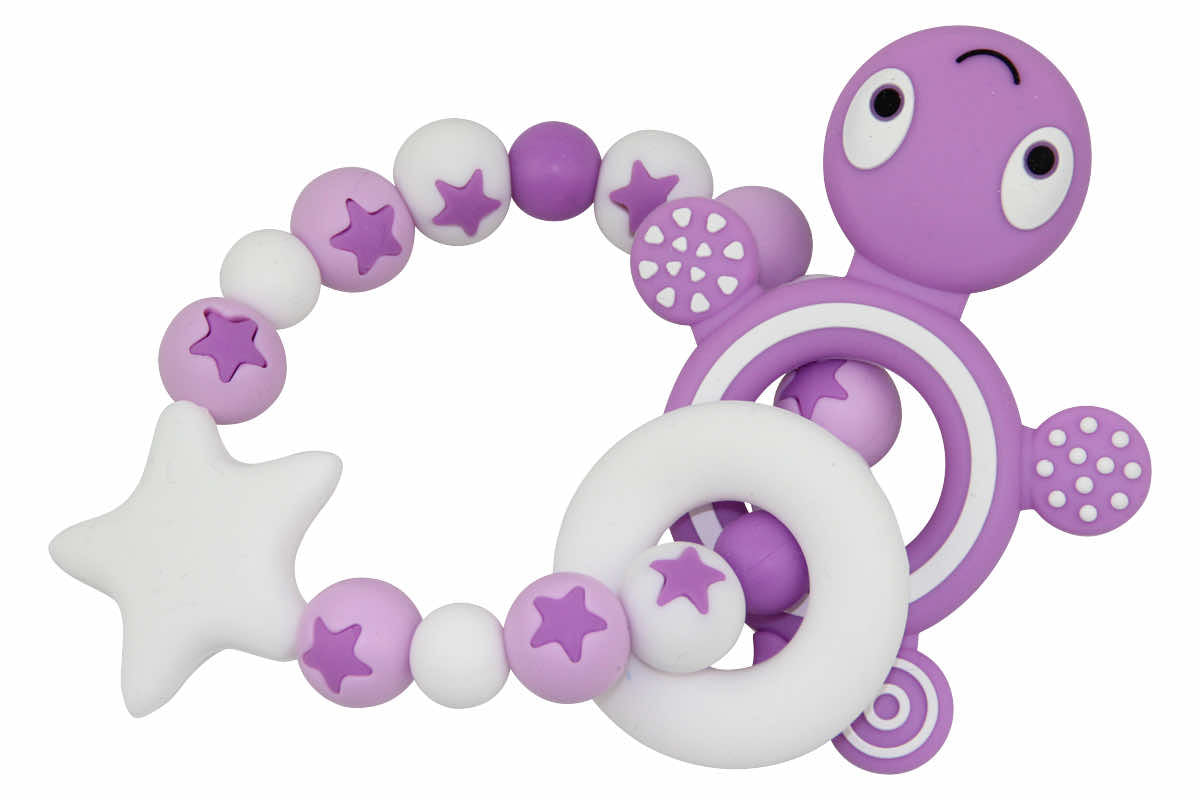 Beissgreifling Sternenmix mit Schildkröte purple:weiss