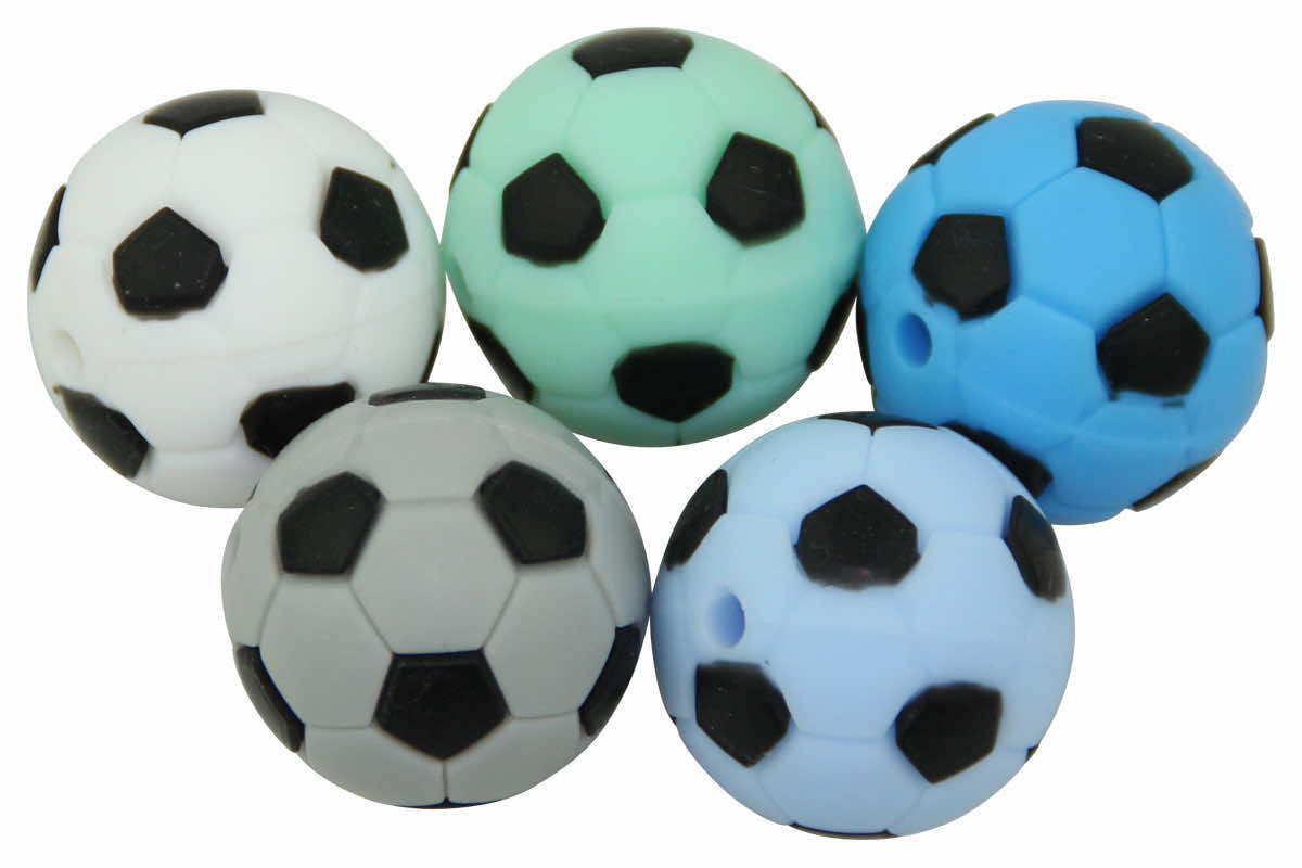 Silikonperle Fussball 19mm