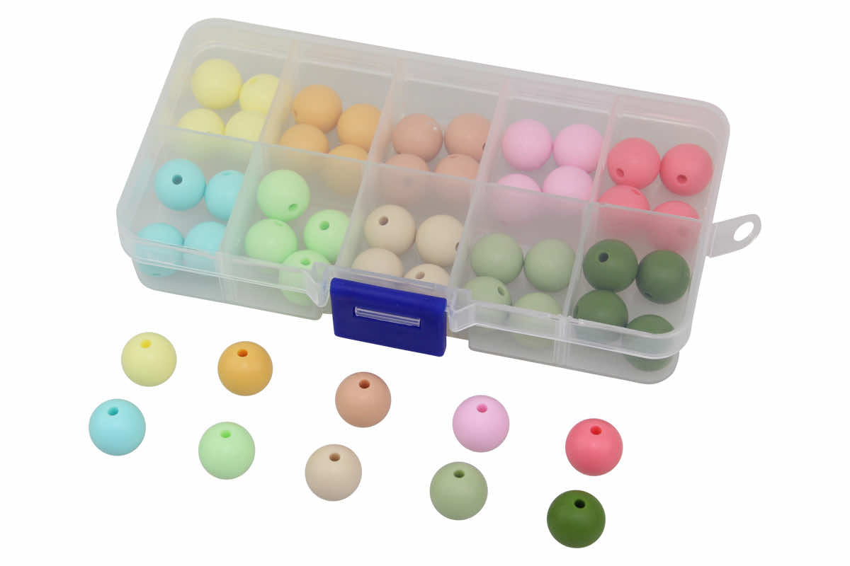 Set de démarrage perles en silicone 12mm pastel